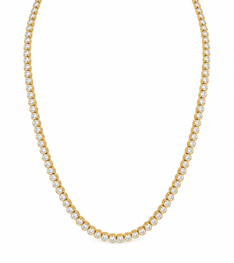 14ky 6.59ctw Lab Diamond Bezel Tennis Necklace