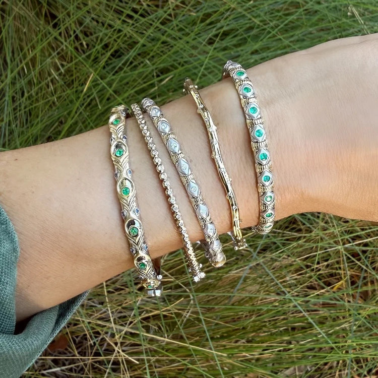 14y/Slv Two-Toned Tree of Life Bangle