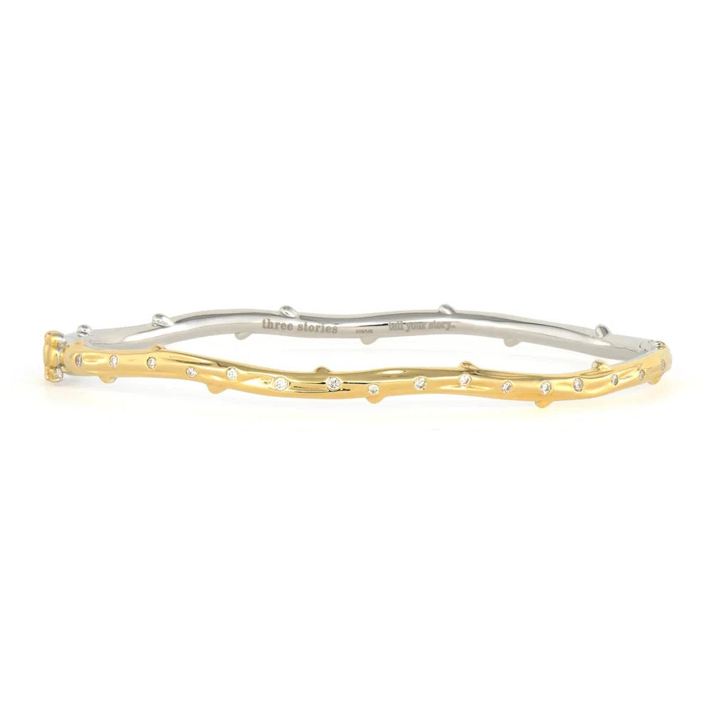 14y/Slv Two-Toned Tree of Life Bangle