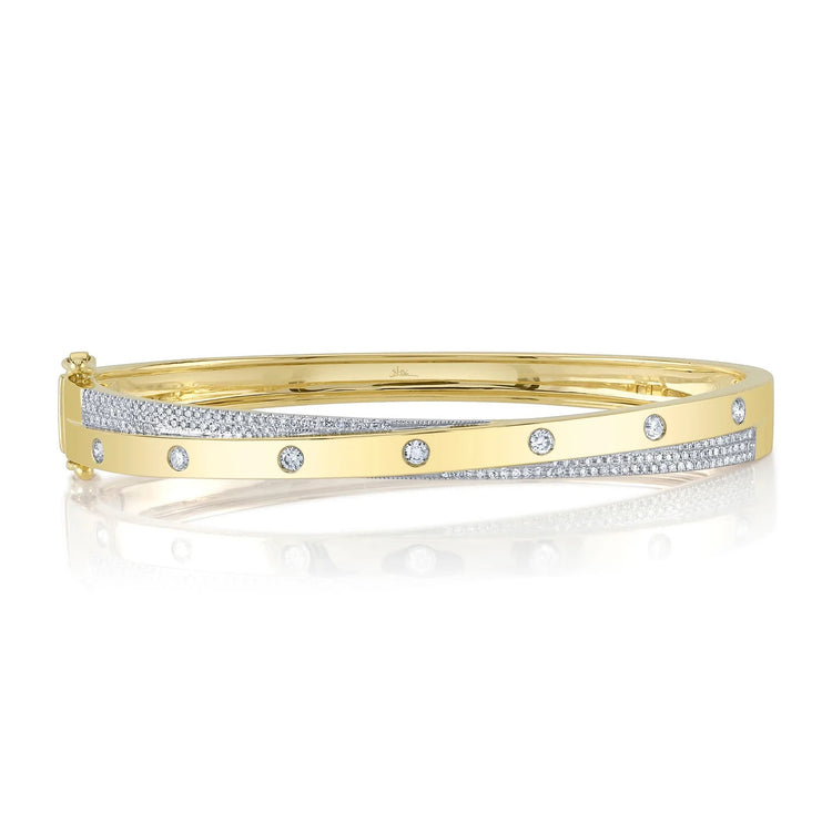 14ky .57ctw Pave Flush Set Bangle