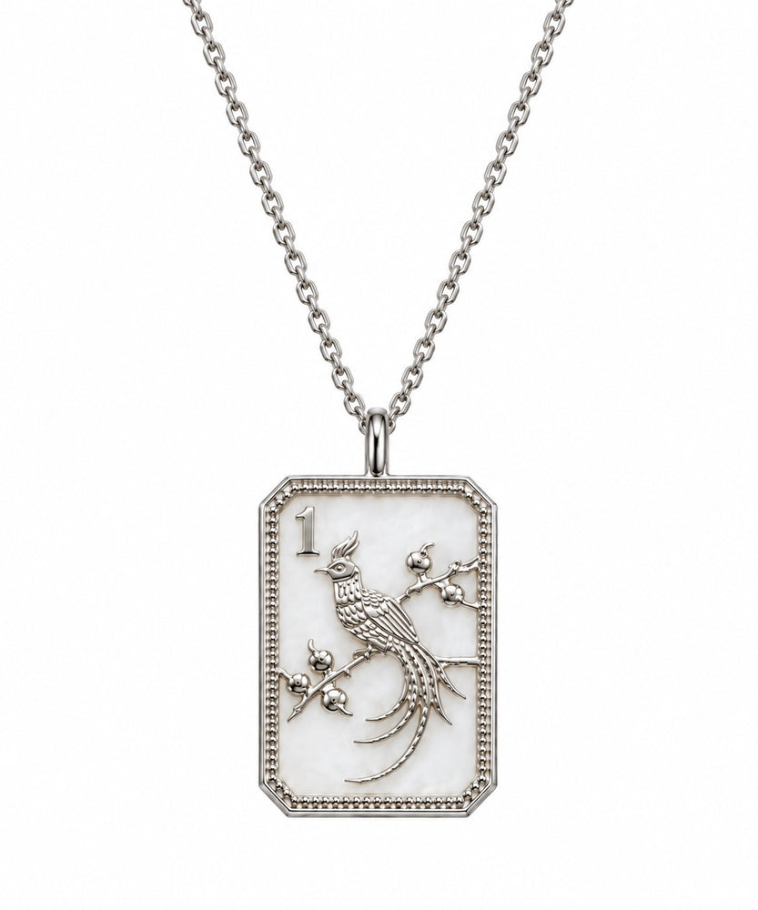 Sterling Silver & Mother of Pearl 1 Bam Charm Necklace