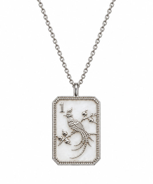 Sterling Silver & Mother of Pearl 1 Bam Charm Necklace