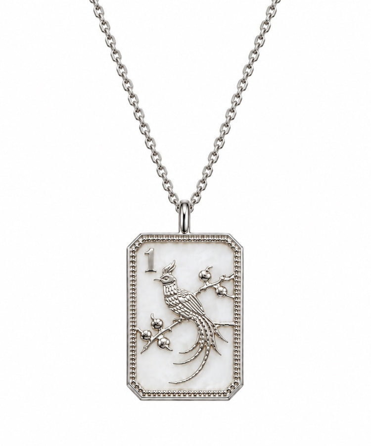 Sterling Silver & Mother of Pearl 1 Bam Charm Necklace