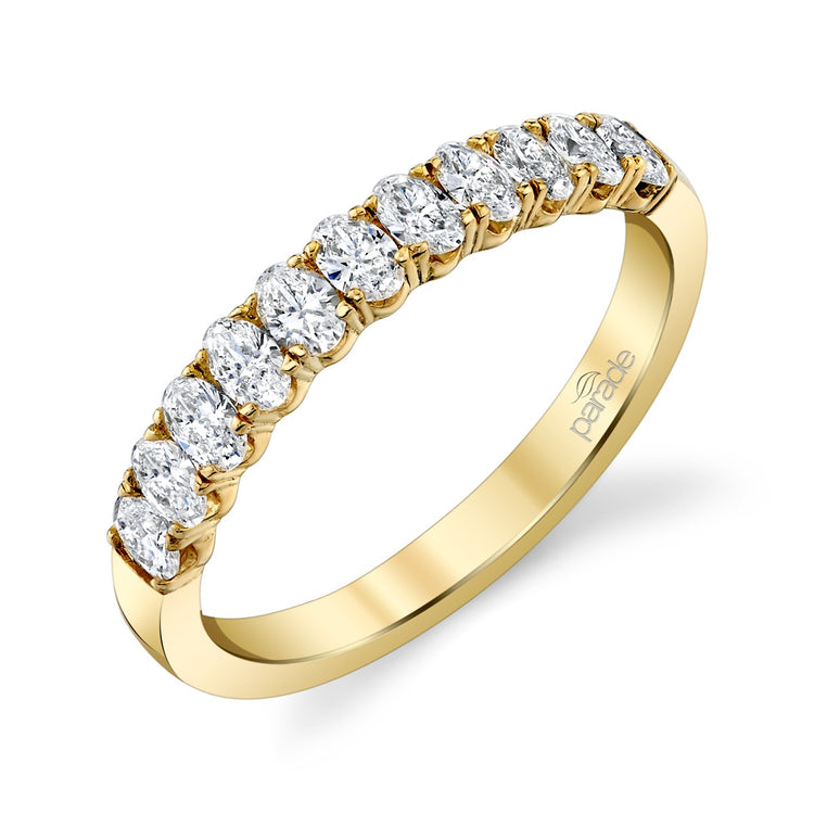 14ky .55ctw Oval Prong-Set Diamond Band