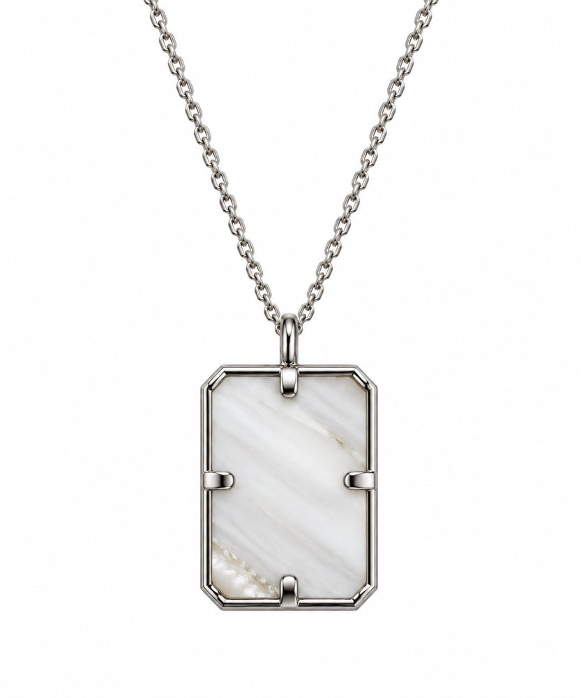 Sterling Silver & Mother of Pearl 1 Bam Charm Necklace