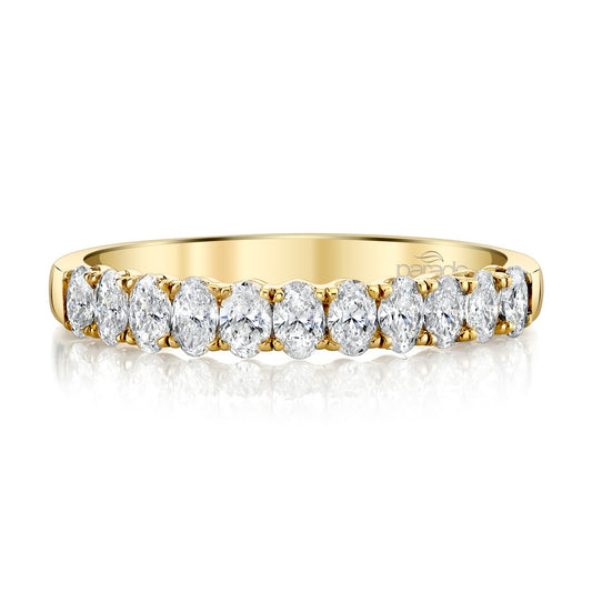 14ky .55ctw Oval Prong-Set Diamond Band