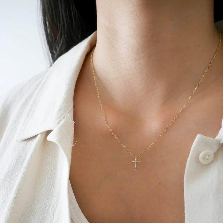 14ky Diamond Cross Necklace