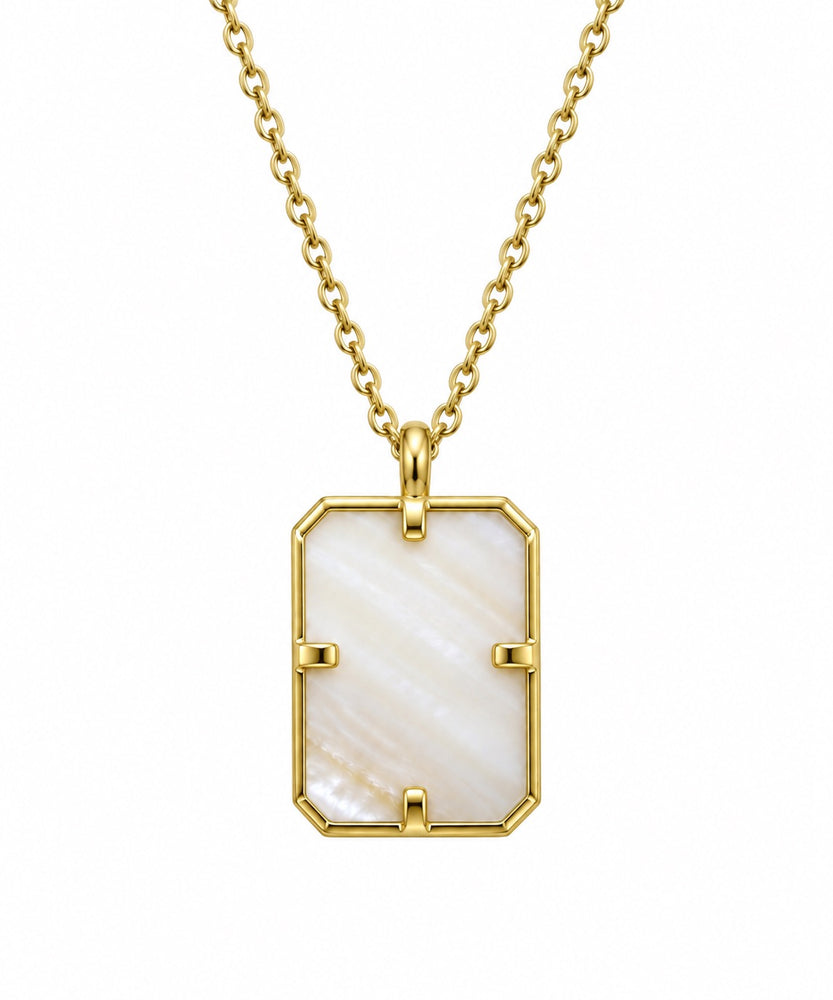14ky & Mother of Pearl Mahjong 1 Bam Bird Charm Necklace