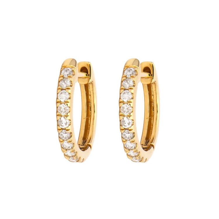 Classic Diamond Huggie Hoops by Three Stories Jewelry