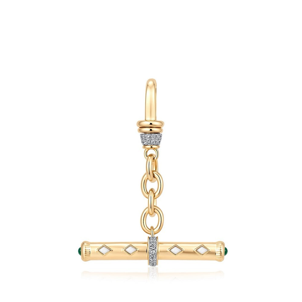 14ky .25ctw Mother of Pearl & Diamond Toggle Link Charm