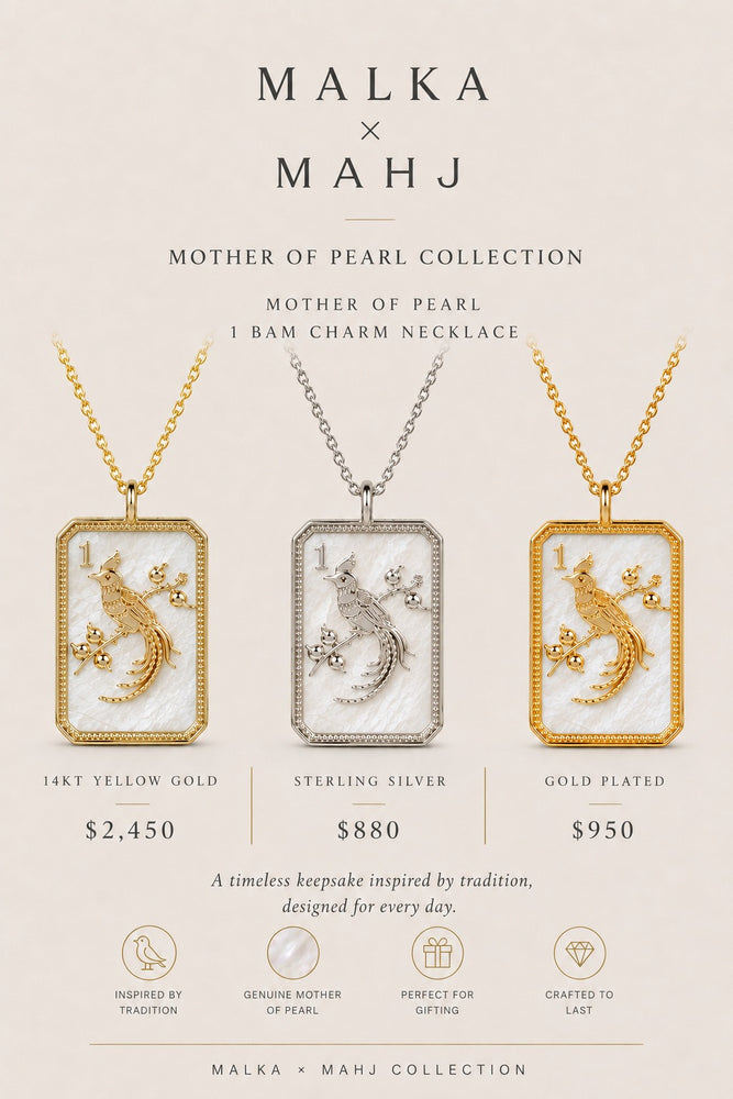 Sterling Silver & Mother of Pearl 1 Bam Charm Necklace