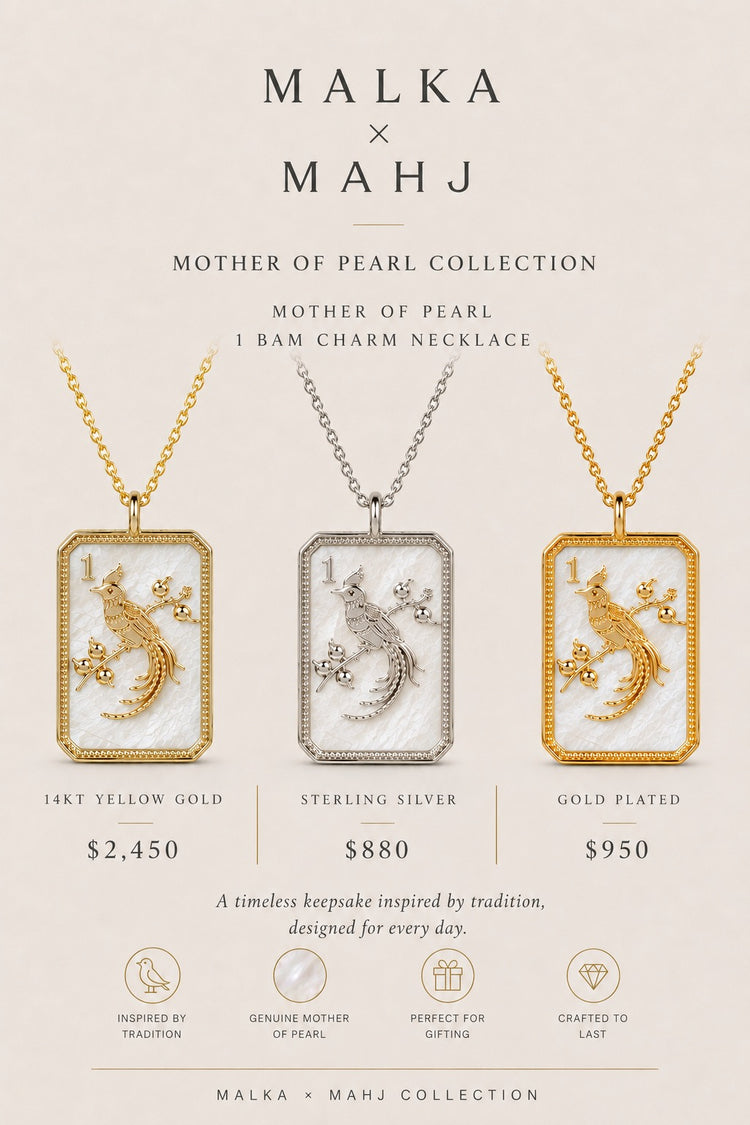 Sterling Silver & Mother of Pearl 1 Bam Charm Necklace