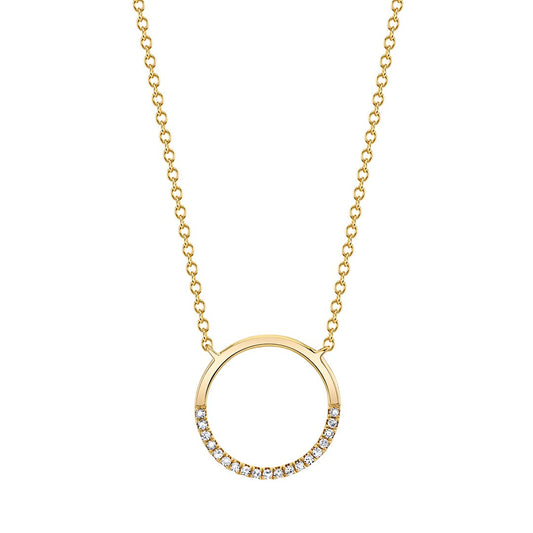 14ky .04ctw Diamond Circle Pendant