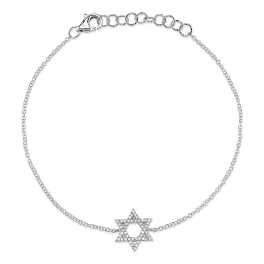 14kw .11ctw Star of David Diamond Bracelet