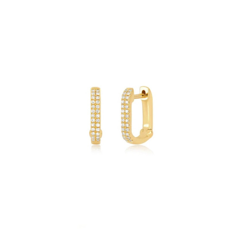 14y Diamond Lola Huggies Earrings vey EF Collection