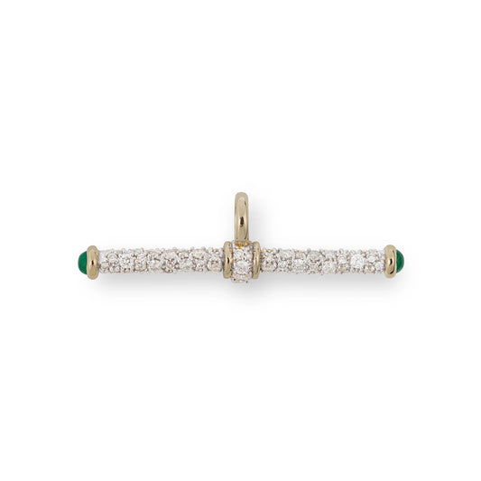 Modern Finish Diamond Pavé T-Bar Pendant by Lucy Delius