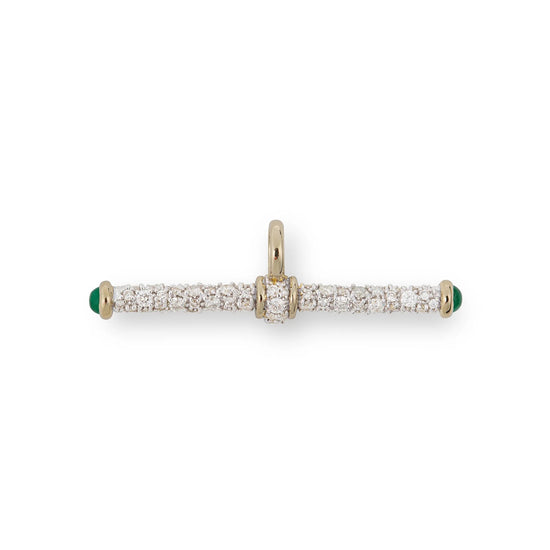Modern Finish Diamond Pavé T-Bar Pendant by Lucy Delius