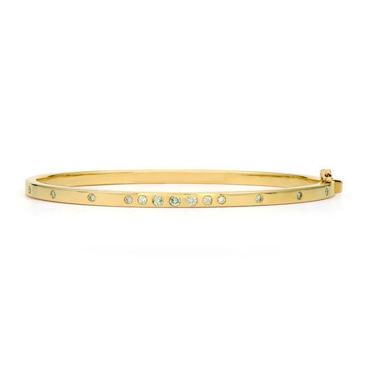14ky .40ctw Flush Set Station Diamond Bangle Bracelet