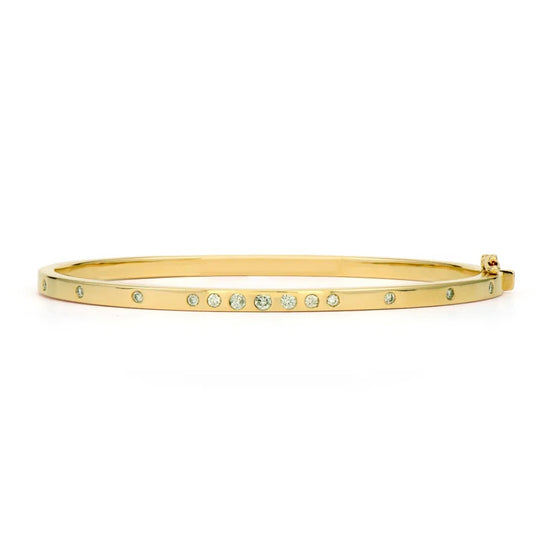 14ky .40ctw Flush Set Station Diamond Bangle Bracelet