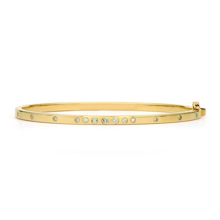 14ky .40ctw Flush Set Station Diamond Bangle Bracelet