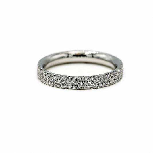 Platinum .33ctw 3-Row Flat Pave Lab Diamond Band