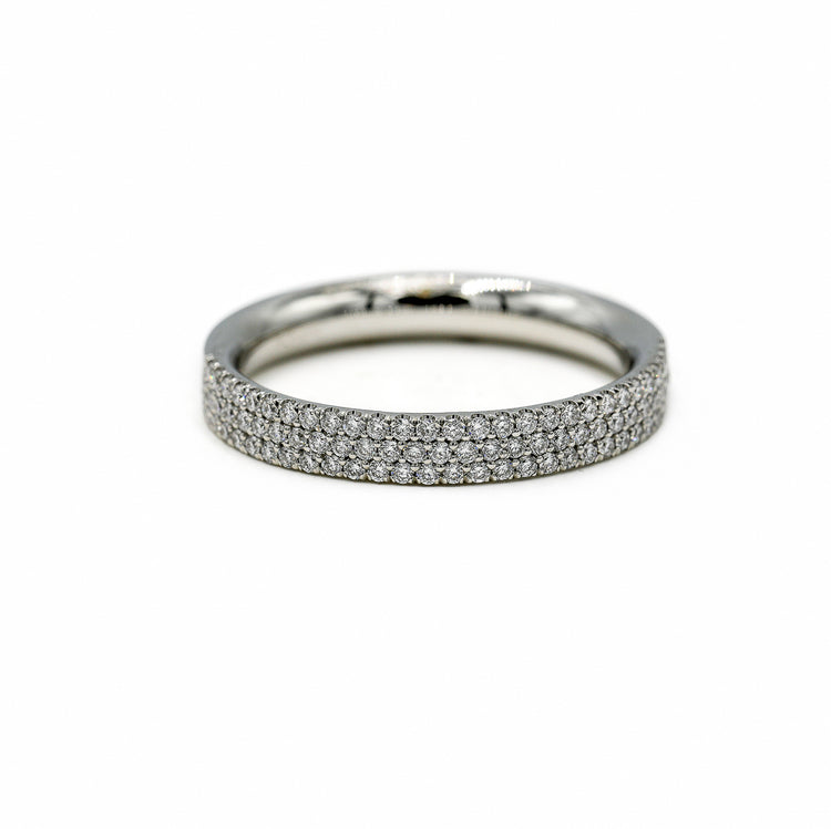 Platinum .33ctw 3-Row Flat Pave Lab Diamond Band