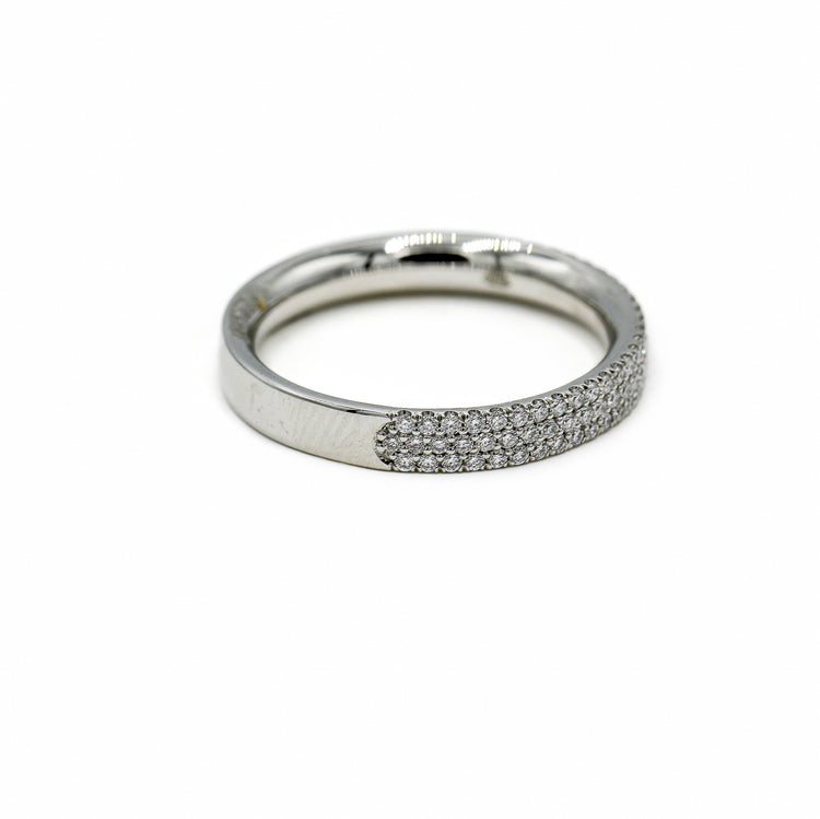 Platinum .33ctw 3-Row Flat Pave Lab Diamond Band