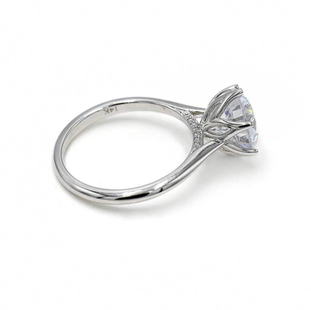 14kw .03ctw Tulip Prongs with Diamond Bridge