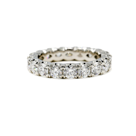Platinum 2.91ctw Round Lab Diamond Prong Eternity Band