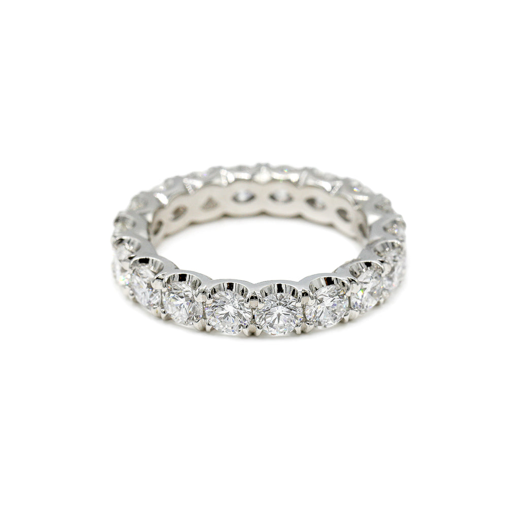 Platinum 2.91ctw Round Lab Diamond Prong Eternity Band