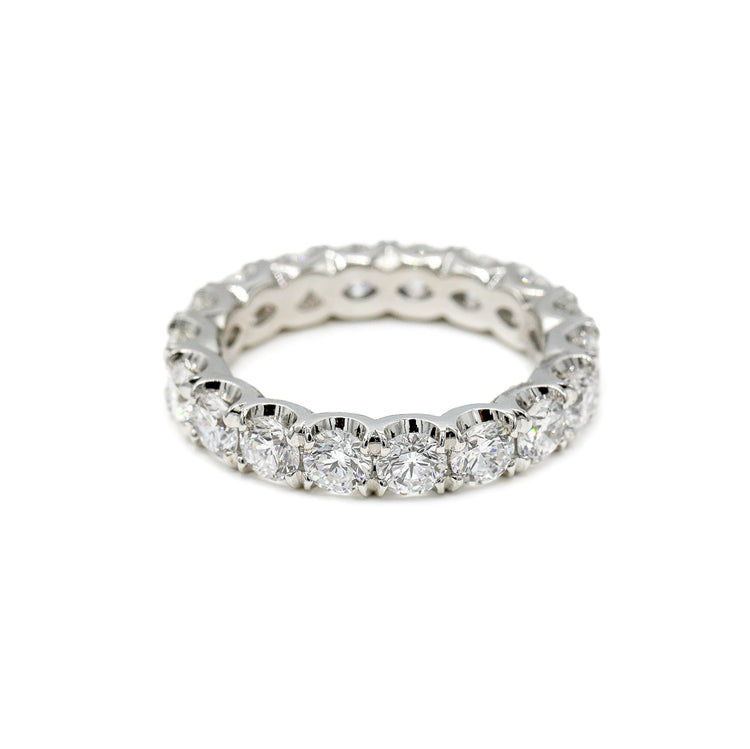 Platinum 2.91ctw Round Lab Diamond Prong Eternity Band