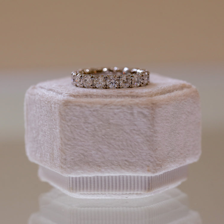 Platinum 2.91ctw Round Lab Diamond Prong Eternity Band