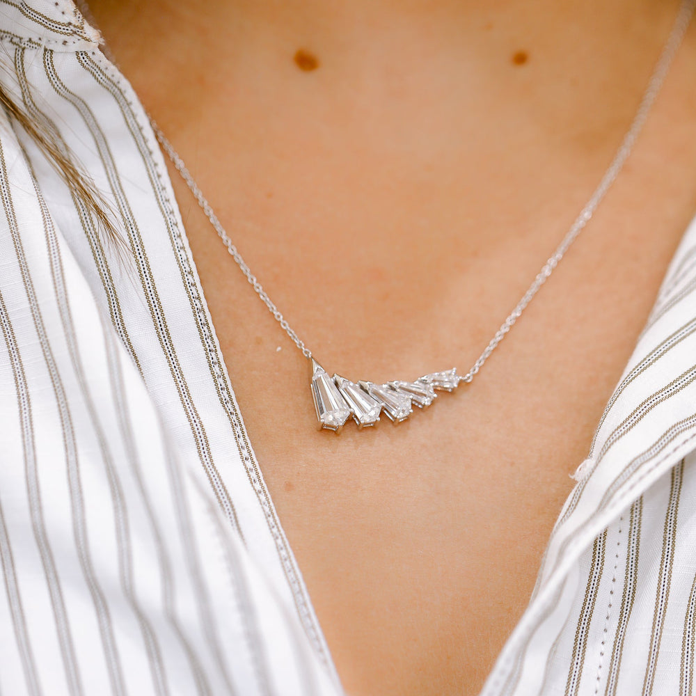14kw 3.15ctw Lab Pheonix Wing Necklace