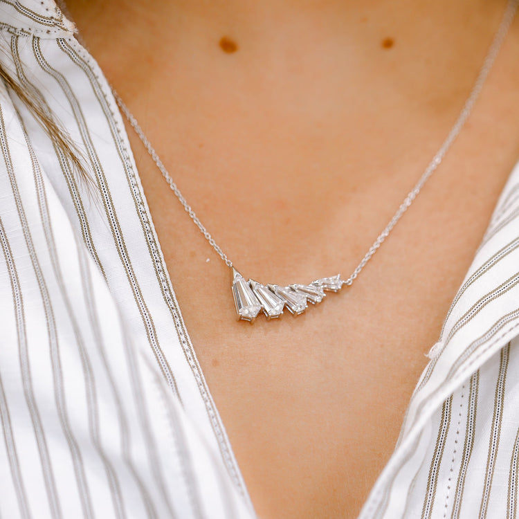 14kw 3.15ctw Lab Pheonix Wing Necklace