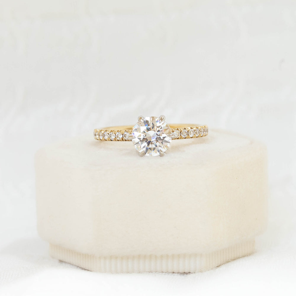 14k Yellow Gold 6-Prong French-Set Cathedral
