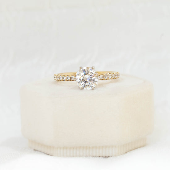 14k Yellow Gold 6-Prong French-Set Cathedral
