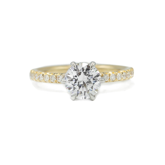 14k Yellow Gold 6-Prong French Set Solitaire