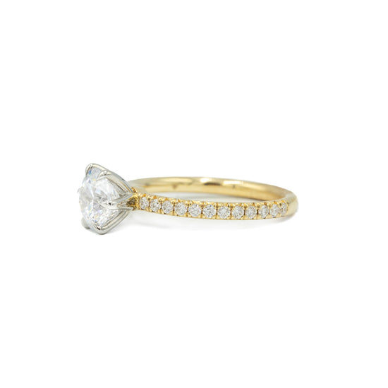 14k Yellow Gold 6-Prong French-Set Cathedral