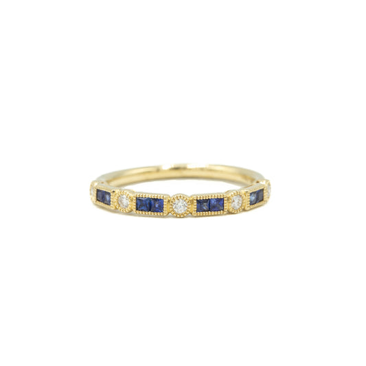 14y Sapphire & Diamond Bezel Band