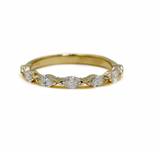14ky .60ctw Eest-West Marquise Diamond Band