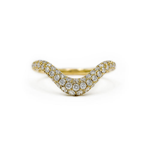 14ky .85ctw Pave Diamond Wave Band