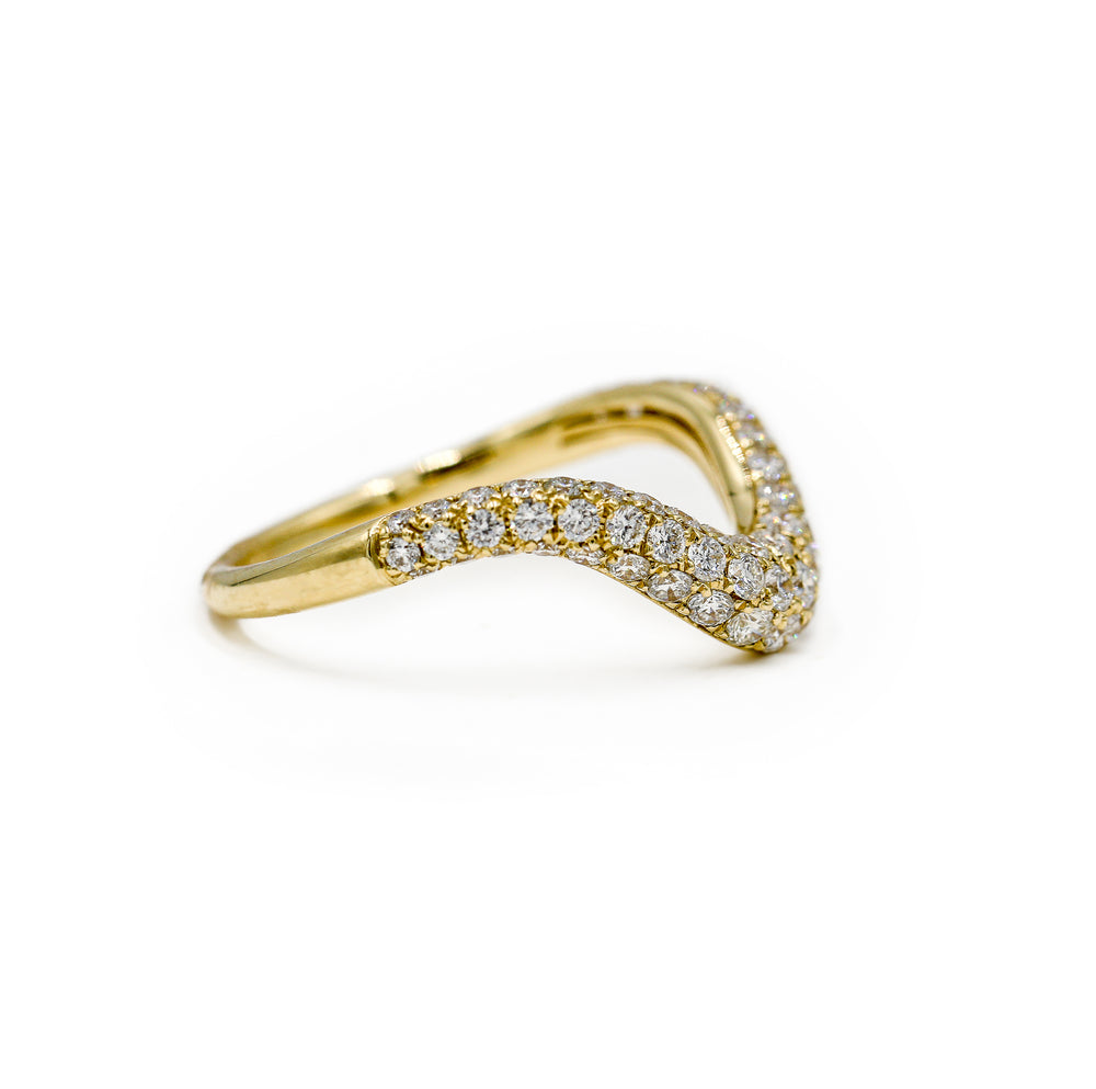 14ky .85ctw Pave Diamond Wave Band