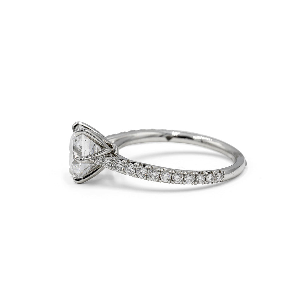Platinum .32ctw 6-Prong French Set 7.2mm Cathedral Ring