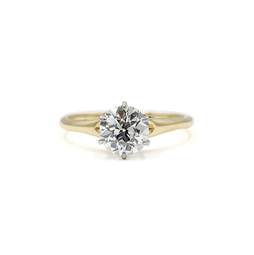 14ky 1.35ct Crown Tapered Vintage Diamond Ring