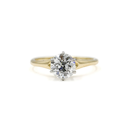 14ky 1.35ct Crown Tapered Vintage Diamond Ring