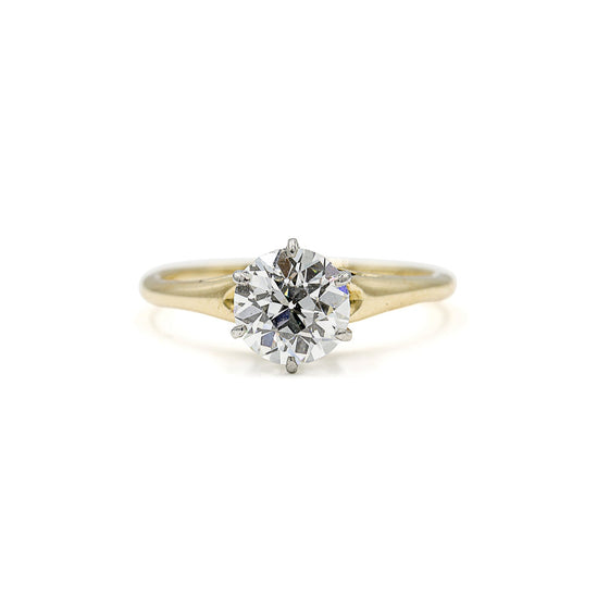 14ky 1.35ct Crown Tapered Vintage Diamond Ring