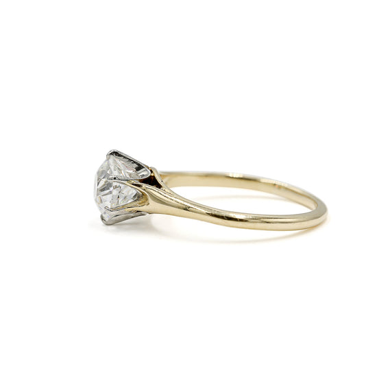 14ky 1.35ct Crown Tapered Vintage Diamond Ring