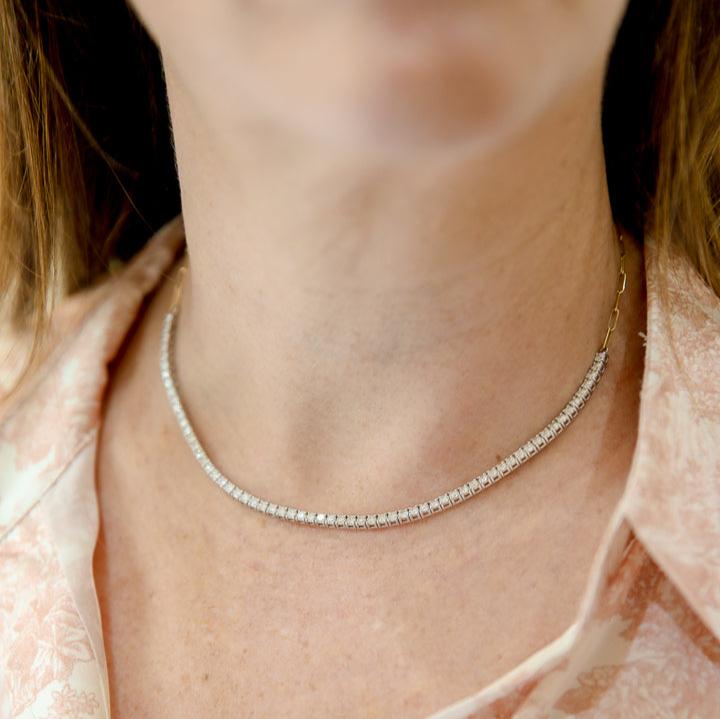14y/w 4.04ctw Lab-Grown Tennis Necklace