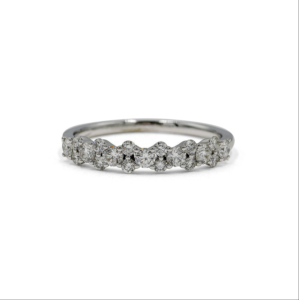 14kw .55ctw Alternating Single Double Diamond Band