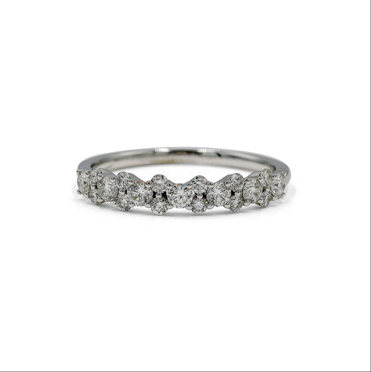 14kw .55ctw Alternating Single Double Diamond Band